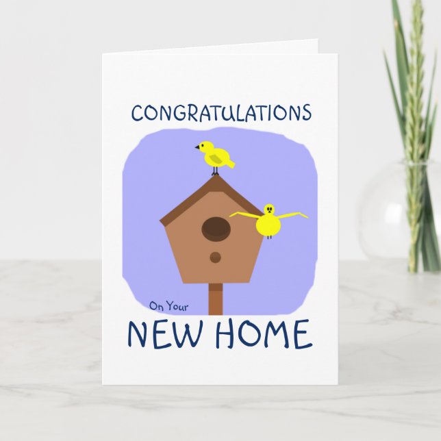 Herzlichen Glückwunsch zur neuen Zuhause-Vogel-Nes Karte (Vorderseite)