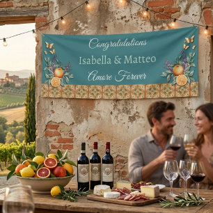 Herzlichen Glückwunsch zur toskanischen Hochzeitsv Banner