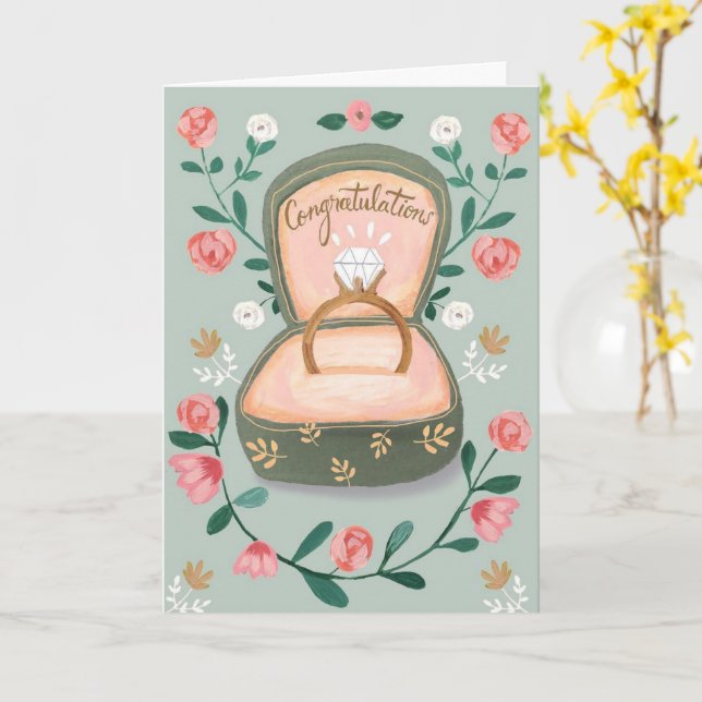Herzlichen Glückwunsch zur Verlobung Karte (Gelbe Blume)