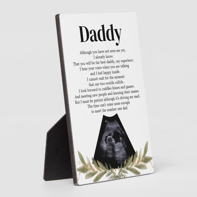 Herzlicher Keepsake zum expectant-Vater von Bump Fotoplatte (Seite)