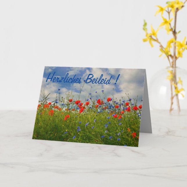 Herzliches Beileid! Karte (Gelbe Blume)