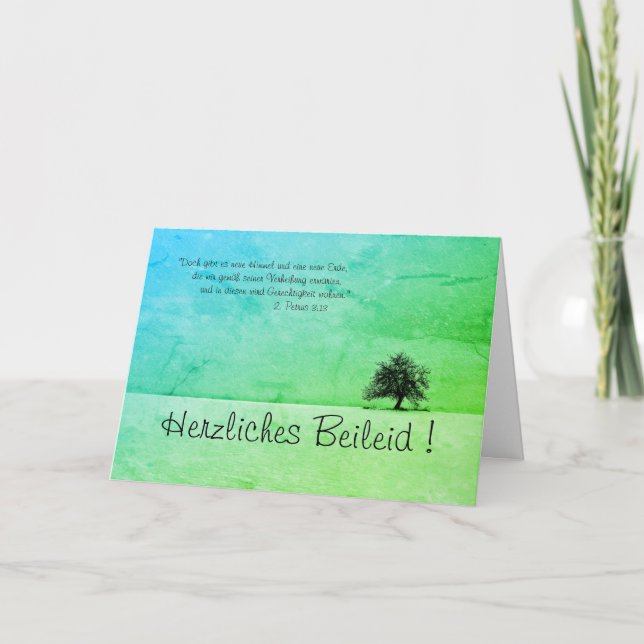 Herzliches Beileid - mit Spruch aus der Bibel Karte (Vorderseite)