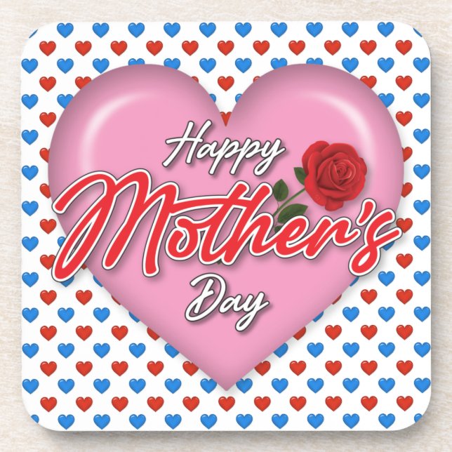 Herzliches elegantes Muttertagsdesign Getränkeuntersetzer (Vorderseite)