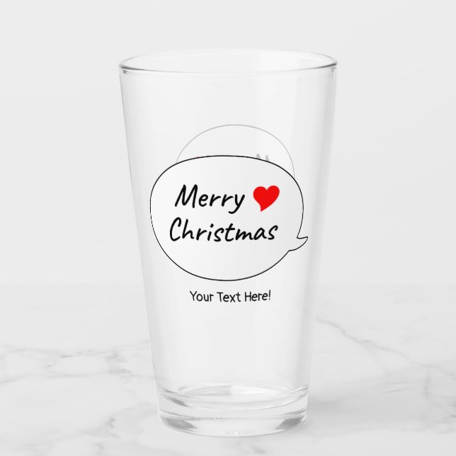 Herzliches frohes Weihnachtsfest Glas (Vorderseite)