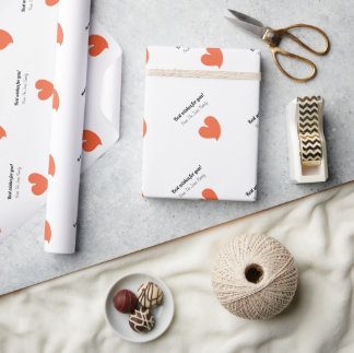 Herzliches Hearts Sunset Orange und Weiß Benutzerd Geschenkpapier