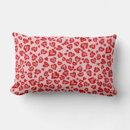 Herzliches Leopardenmuster in Rot auf Blush Lendenkissen