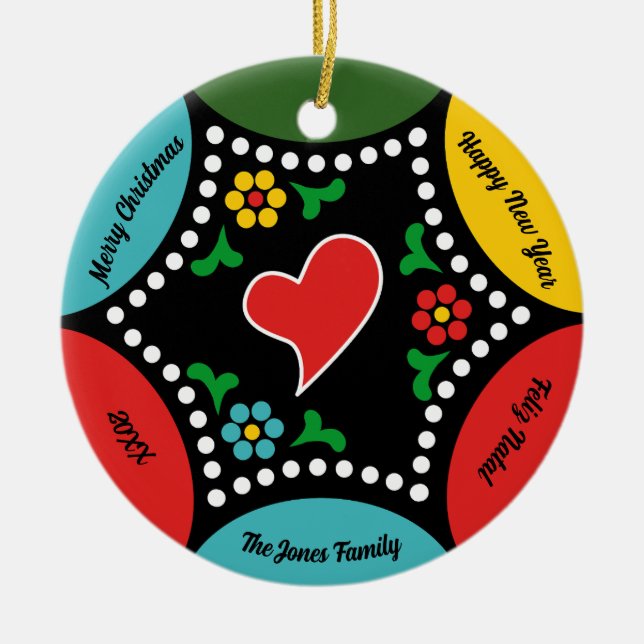 Herzliches portugiesisches Weihnachtsgeschenk - Pa Keramik Ornament (Vorne)