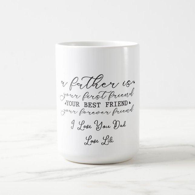 Herzliches Vater-Tribut-Skript-Design Kaffeetasse (Mittel)