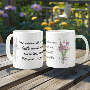 Herzliches Zitat für den Ruhestand Elegante Wildbl Kaffeetasse