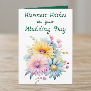Herzlichste Grüße Hochzeitstag Blumen grün Karte