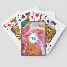 Herzlieder Abstrakte Mit Monogramm Spielkarten 2