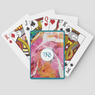 Herzlieder Abstrakte Mit Monogramm Spielkarten 2