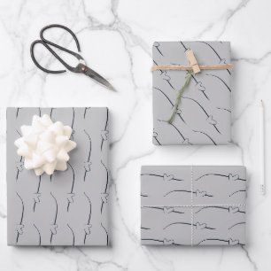 Herzlink zur Verlobung Silberhochzeit Geschenkpapier Set