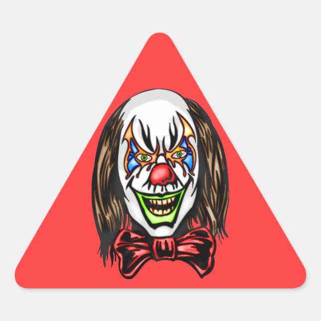 Herzloser böser Clown Dreieckiger Aufkleber (Vorderseite)