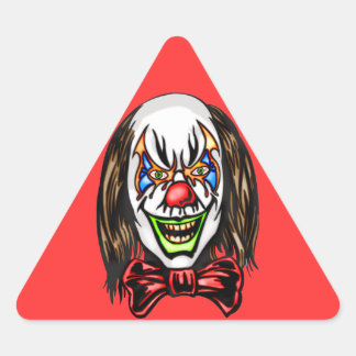 Herzloser böser Clown Dreieckiger Aufkleber