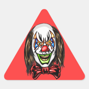 Herzloser schlechter Clown Dreieckiger Aufkleber