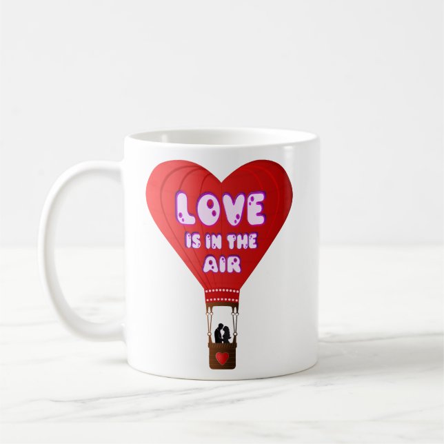 Herzluftballon Liebe Kaffeetasse (Links)