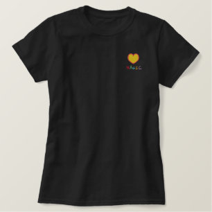 Herzmagie besticktes Black Polo Shirt