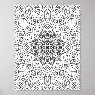 Herzmandala Adult Farbe Doodle Farbe diese Poster