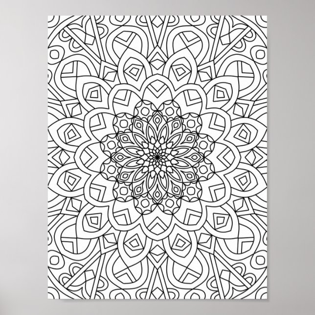 Herzmandala Adult Farbe Doodle Farbe diese Poster (Vorne)