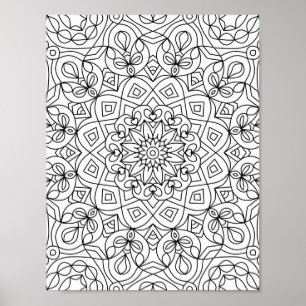Herzmandala Adult Farbe Doodle Farbe diese Poster