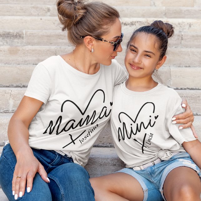 Herzmini mit individuelle Name für T - Shirt-Kinde T-Shirt (Heart Mini with custom name matching T-Shirt kids)