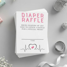 Herzmonitor Rosa Babyparty-Windel-Raffel