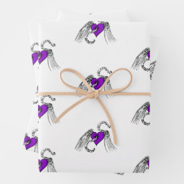 Herzmusik Lila Geschenkpapier Set