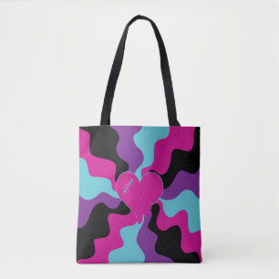 Herzmuskel - rosa, Lila, blau und schwarz Tasche