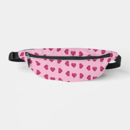 Herzmuster aus rosa Kristallen Bauchtasche