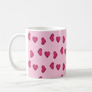 Herzmuster aus rosa Kristallen Kaffeetasse