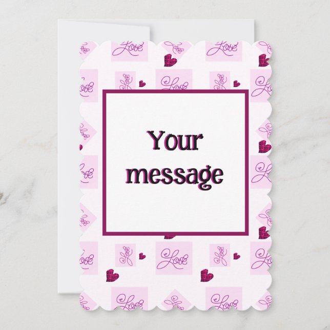 Herzmuster der Block-Liebe Feiertagskarte (Vorderseite)