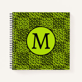 Herzmuster der Tafel in Kalkgrün Notizbuch