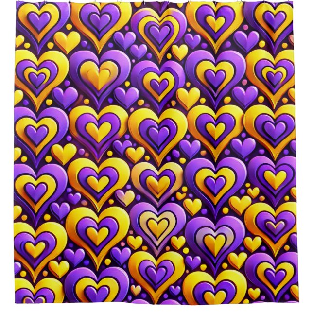 Herzmuster Duschvorhang (Vorderseite)