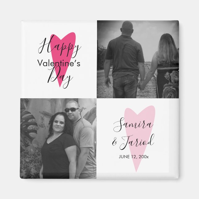 Herzmuster Foto Collage Valentine's Day Card Magnet (Vorne)