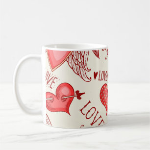 Herzmuster für den Valentinstag Kaffeetasse