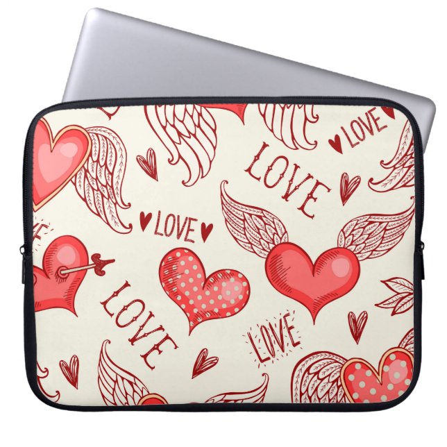Herzmuster für den Valentinstag Laptopschutzhülle (Vorderseite)