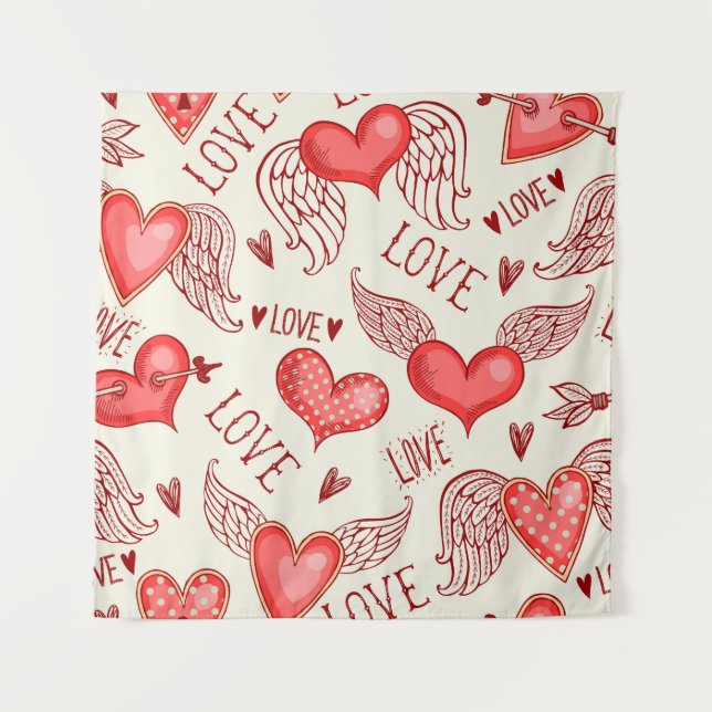 Herzmuster für den Valentinstag Wandteppich (Vorderseite)
