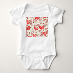 Herzmuster für Valentinstag Baby Strampler