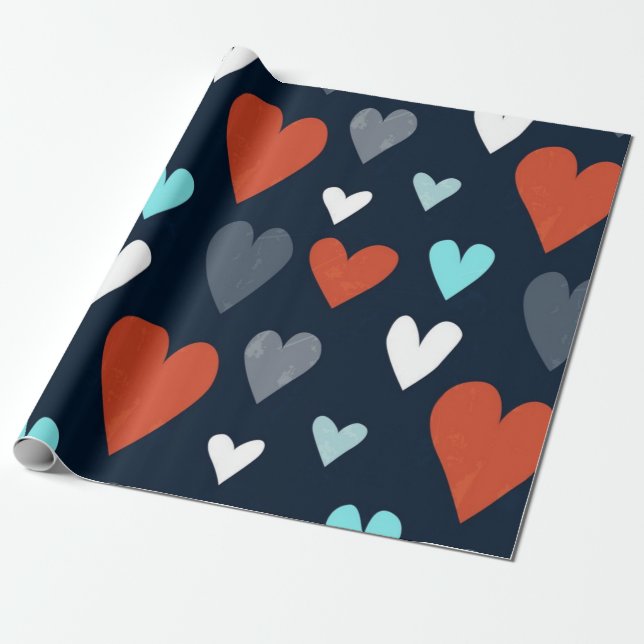 Herzmuster Geschenkpapier (Ungerollt)
