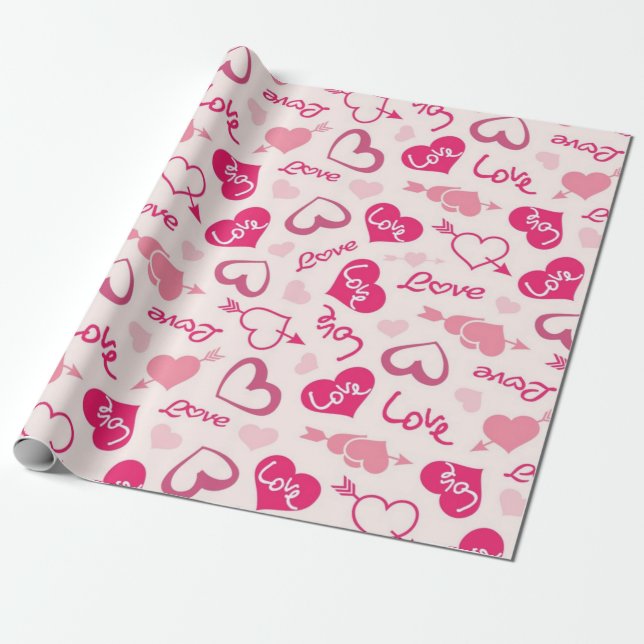 Herzmuster Geschenkpapier (Ungerollt)