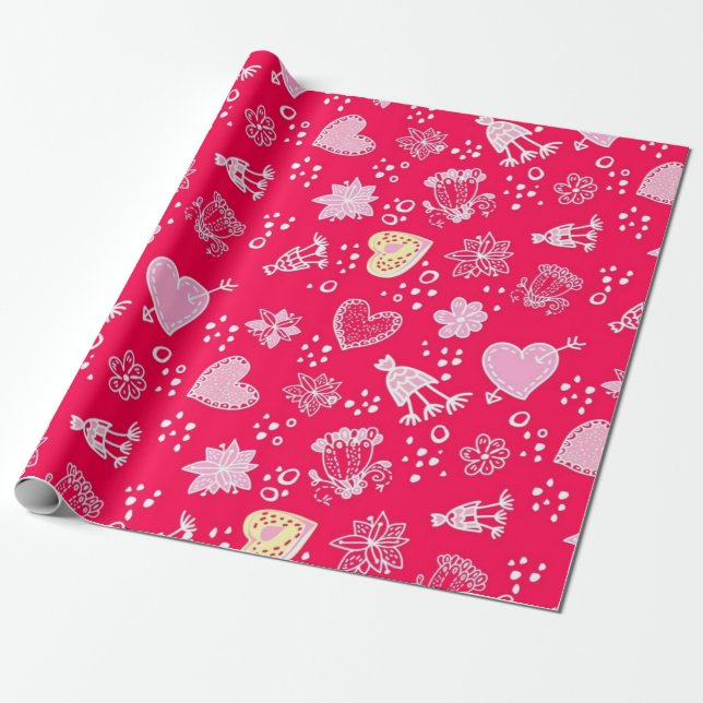 Herzmuster Geschenkpapier (Ungerollt)