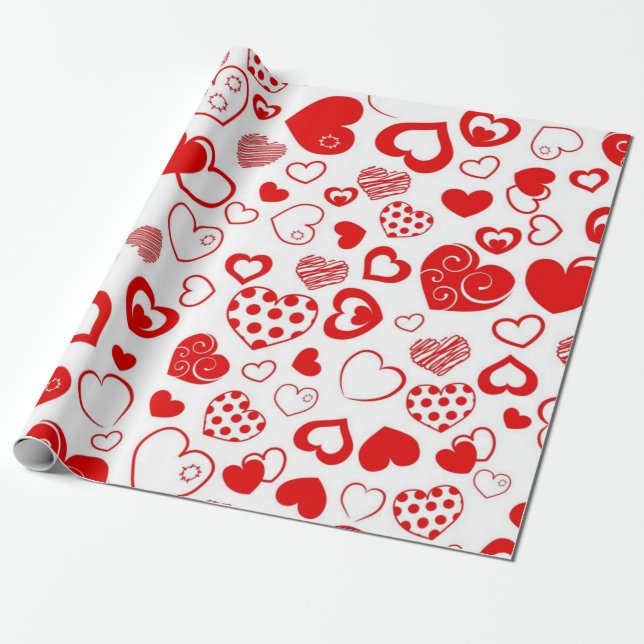 Herzmuster Geschenkpapier (Ungerollt)