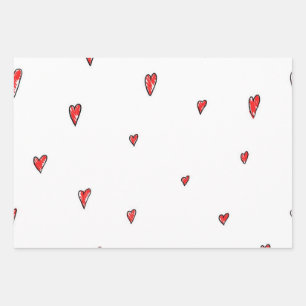 Herzmuster Geschenkpapier Set