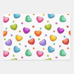 Herzmuster Geschenkpapier Set