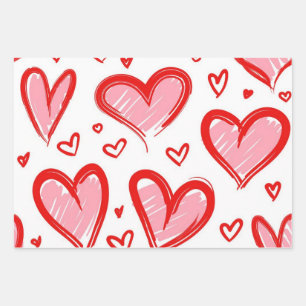 Herzmuster Geschenkpapier Set