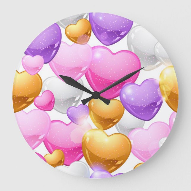 Herzmuster Große Wanduhr (Vorderseite)