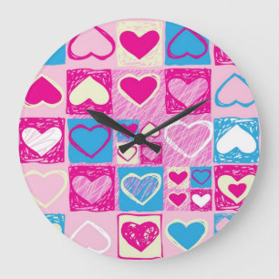 Herzmuster Große Wanduhr
