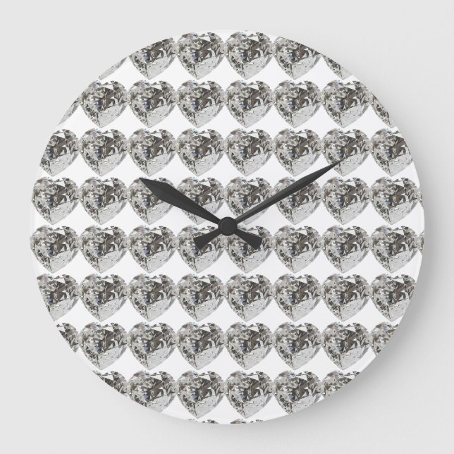 Herzmuster Große Wanduhr (Vorderseite)