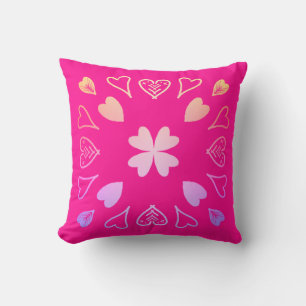 Herzmuster - Hot Pink Kissen